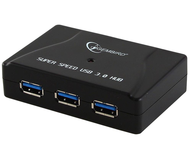 Gembird USB 3.0 (4 porty, aktywny, zasilacz) czarny - 105221 - zdjęcie 2